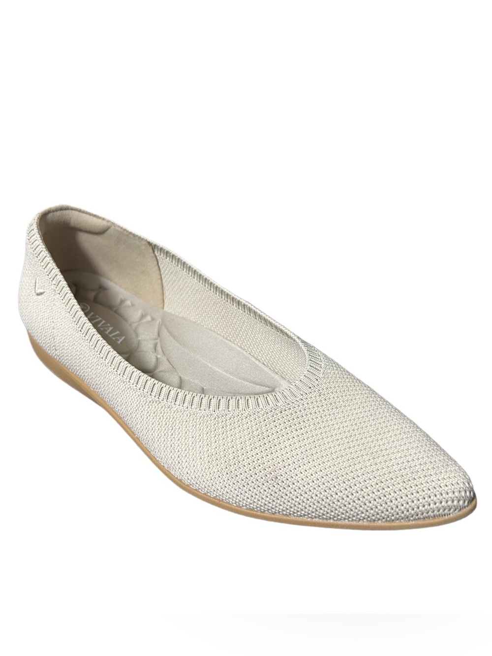 Vivaia Shoes Size 38 US 8 Aria Pointed Toe Comfort Knit Ballet Flat Cream